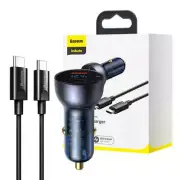 Baseus Particular Digital Display QC+PPS Dual Quick Charger Car Charger 65W (Wit