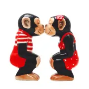 Chimps Salt and Pepper Shaker Set Ceramic Finish Kitchen Decor