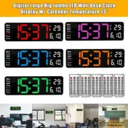 Digital LED Large Display Wall Desk Alarm Clock With Calendar Temperature Date
