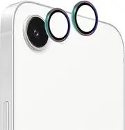 Camera Screen Protector Compatible with iPhone 16e, Pack of 2 Aluminium Alloy Ring, HD Camera Lens Protective Film, Anti-Scratch, Colourful