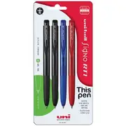 Uni-Ball Signo RT1 Retractable Gel Pens Assorted 4 Pack