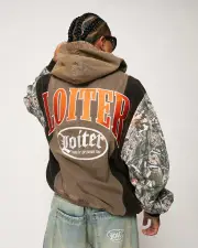 [LOITER] Loiter Splinter Hoodie Khaki/camo - Size 2XL 2XL Khaki/Camo