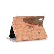 MCC iPad mini (A17 Pro) 2024 World Map Smart Leather Apple Case Cover mini7 Gen 7 [Beige / Green (Light)]