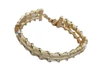 Vintage Jackie Kennedy Camrose & Kross Goldtone Rhinestone Link Bracelet
