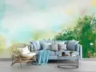3D Nature Landscape Watercolor Self-adhesive Removeable Wallpaper Wall Mural
