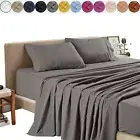 Sheet Set Queen Deep Pocket 16" Fitted Sheet 4 Piece Bed Sheet Set Microfiber