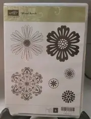Stampin' Up Mixed Bunch Rubber Sheet Cling Stamp Set 6 Flowers #125537 Card NOS