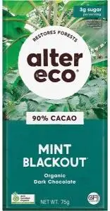 Alter Eco Chocolate Organic Dark Mint Blackout 12x75g