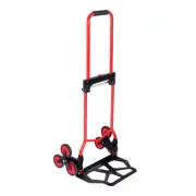 Folding Stair Trolley Carbon Steel Hand Truck Load 330lbs 4" Wheels Height Range