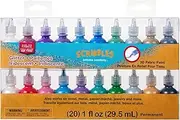 Scribbles Bulk Buy: Glitter 3D Paint Glitter - Pack of 20 Glitter, Nontoxic & Permanent Dimensional Paints for Fabrics, T-shirts, Backpacks, Posters, Glass, Wood and More