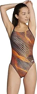 [Speedo] Women's Swimsuit One Piece PowerFlex Flyback Printed Adult Team Colors