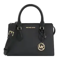 在飛比找momo購物網優惠-【Michael Kors】金字Logo 防刮皮革三層手提斜