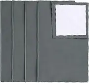 SIFFOI 4 Pack X-Large 14''x11'' Silver Jewelry Polishing Cloths, Premium Silverware Cleaning Cloth for 925 Silver, Gold, Double Layer Polishing Puff Cloths Grey