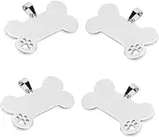 GREENADSCAPE 4pcs Custom Dog Tags Stainless Steel Pet Id Tags for Dogs Lightweight Engravable for Pets for Identification and Style