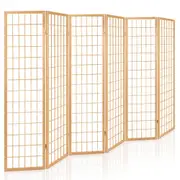 6 Panel Artiss Room Divider Screen 261x179cm Natural