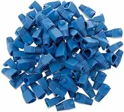 GFORTUN 100pcs RJ45 Cat6 Cat5E Ethernet Cable Snagless End Boots Cap Connector Cover Modular (Blue)