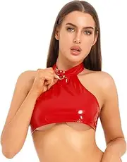 [GRRKDFQ] Women's Lingerie Sets O Ring Halter Vest Tops Backless Camisole