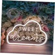 LED Neon Light Sign, 12.2”x7.9” Warm White Warm White Cloud with Sweet Dream