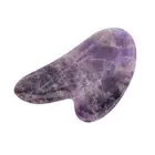 Natural Amethyst Double Head Jade Stone Roller & Guasha Scrapping Plate Face DOB
