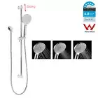 WELS Round Hand Held Shower Head And Hose Adjustable Sliding Rail Wall Connector