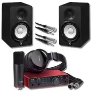 Focusrite Scarlett 2i2 Studio 4th Gen Bundle + HS7 6.5" Monitors & Cables