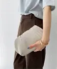 BRAND NEW DEMELLIER LONDON Mini Florence Clutch Bag Pleat Off White Chain Strap