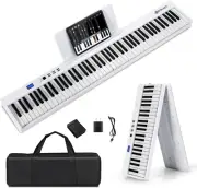 HONEY JOY 88-Key Foldable Electronic Keyboard, Full-size Semi Weighted Digita...
