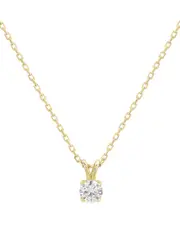 Suzy Levian 14K 0.26 ct. tw. Diamond Solitaire Split Bail Pendant Necklace