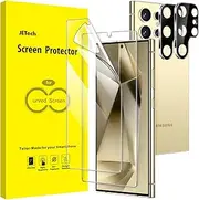 [JETech] Screen Protector for Samsung Galaxy S24 Ultra 5G 6.8-Inch with Camera Lens Protector, Flexible TPU Film, Fingerprint ID Compatible, Easy Installation, HD Clear, 2-Pack Each