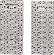 2PCS Diamond Sharpening Stone Set Diamond Knife Sharpener Plate Honing Whetstone for Knives Chisel for Kitchen Sharpening Dull Blunt or Tired Edges ((400/1000Grit))