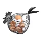 Rural365 Black Metal Chicken Egg Basket - Rustic Decor Chicken Basket Egg Holder