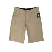 Volcom Shorts Mens 29 Stone Cotton Blend Vmonty Stretch Chino Flat Front Casual