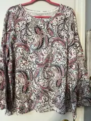 NEW! Talbots Woman’s Flattering Plus Top - Paisley Design Size 3X