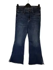 NWT American Eagle AE Next Level Stretch Super Hi-Rise Split Hem Flare Jean Sz 8