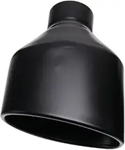 2.5" Inlet Car Muffler Modified Tail tip Stainless Steel Black Slant Oval Outlet Compatible For RS5 RS6 A6 Matte Exhaust Tips 1PCS(P0DJ3027f-L)