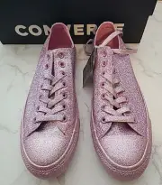 Converse CTAS ox Pink Glitter NEW Shoes Low Sneakers Metallic Mens 10, Womens 12