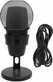 XUMIUZIY Gaming Microphone USB Condenser Microphone Colorful Light, Reudced Background Noise, HiFi Chip, USB Type C Gaming with New Core and Electronic Components for (Black)