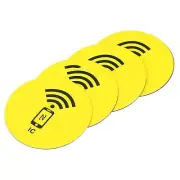 4Pcs NFC Tags Stickers M1 RFID Label 13.56MHz Rewritable Back Adhesive Yellow