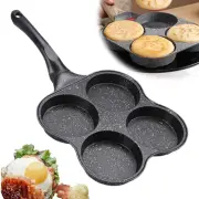 Mini Four Hole Aluminum Alloy Omelette Pan Nonstick Egg Burger Frying Pan GXM