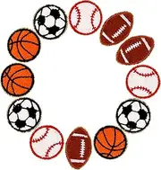 OHPHCALL 12pcs Compact Hat Patches Gold Edge Iron on Decorative Patches for Sports Casual Wear