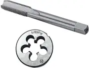 5/8"-18 NF HSS Tap and Die Set， Machine Thread Tap and NF round Thread Die Right