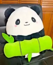 Takashoji 14" Panda Holding Big Bamboo Plush Round1 NWT