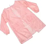 [Healeved] Long Sleeve Oilproof Apron for Women Flower Pattern Smock Design Full Coverage Kitchen Cooking Apron with Pockets for Baking and Household Cleaning