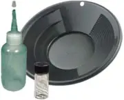 Sluice Monkey 10" Black Gold Pan with a 3oz Sniffer Bottle & Glass Vial