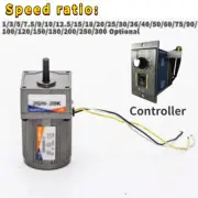 10W 220V AC Motor Adapter Electric Motor Variable Speed Controller Gear Box Set