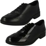 Clarks 'Aubrie Tap Y' Brogue Detail Lace Up School Shoes