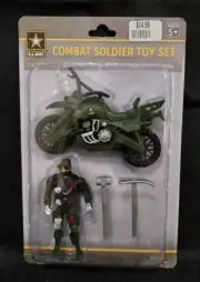 Official U.S. Army Combat Soldier Toy Set Motorcycle & Military Man With Tools