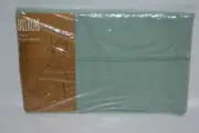 NOS Vintage Bill Blass Seafoam Aqua Teal Twin Flat Bed Sheet