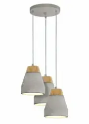 Tarega 3 Light Cone Concrete Cluster Pendant Light