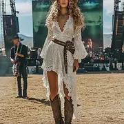 Women's Midi Dress Lace Dress Vintage Dress Fashion Modern Outdoor Vacation Holiday Regular Fit Plain Long Sleeve V Neck White Summer